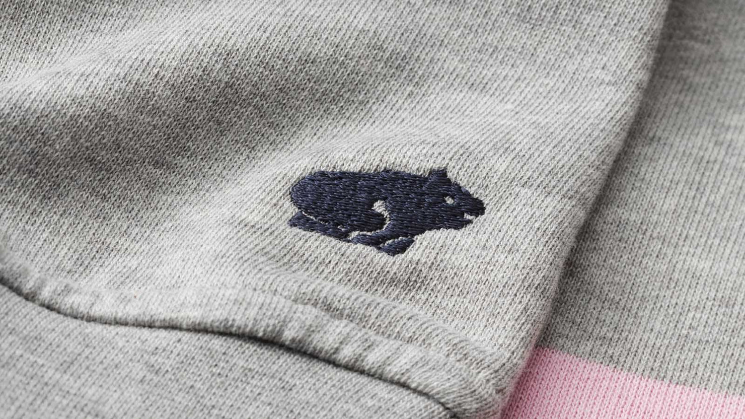 Uni striped sweatshirt - heather grey / roseate spoonbill